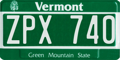 VT license plate ZPX740