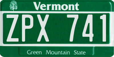 VT license plate ZPX741