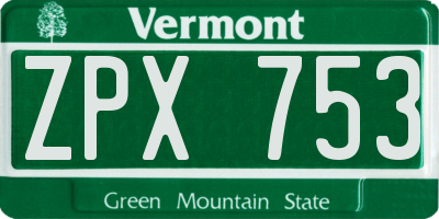 VT license plate ZPX753