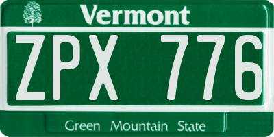 VT license plate ZPX776