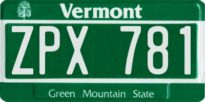 VT license plate ZPX781