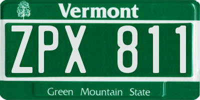 VT license plate ZPX811