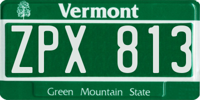 VT license plate ZPX813