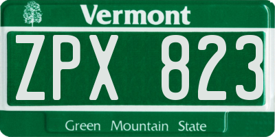 VT license plate ZPX823