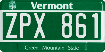 VT license plate ZPX861