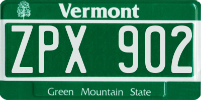 VT license plate ZPX902