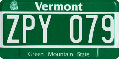 VT license plate ZPY079