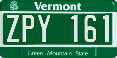 VT license plate ZPY161