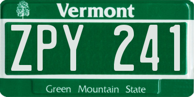 VT license plate ZPY241
