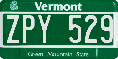 VT license plate ZPY529