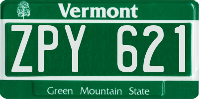 VT license plate ZPY621