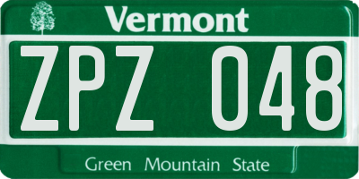 VT license plate ZPZ048