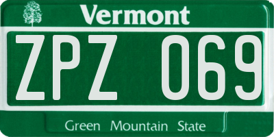 VT license plate ZPZ069