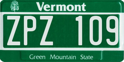 VT license plate ZPZ109