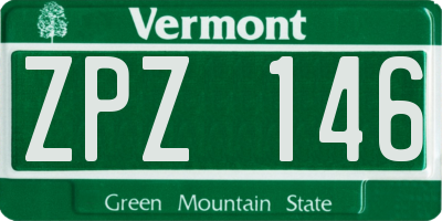 VT license plate ZPZ146