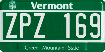 VT license plate ZPZ169
