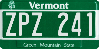 VT license plate ZPZ241