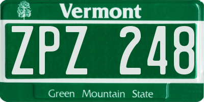 VT license plate ZPZ248