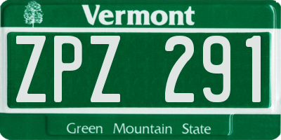 VT license plate ZPZ291