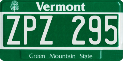 VT license plate ZPZ295