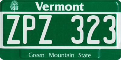 VT license plate ZPZ323