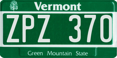 VT license plate ZPZ370