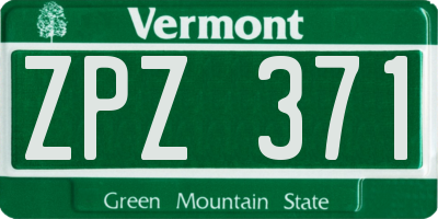 VT license plate ZPZ371