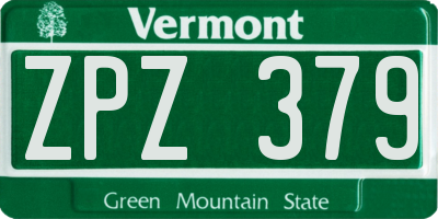 VT license plate ZPZ379