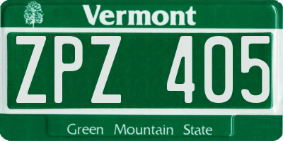 VT license plate ZPZ405