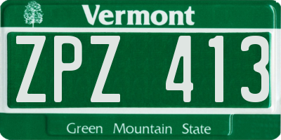 VT license plate ZPZ413