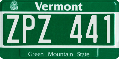 VT license plate ZPZ441