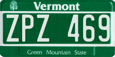 VT license plate ZPZ469