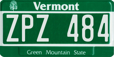VT license plate ZPZ484