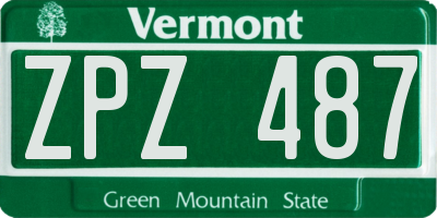 VT license plate ZPZ487
