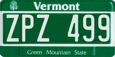 VT license plate ZPZ499