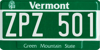 VT license plate ZPZ501