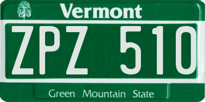 VT license plate ZPZ510