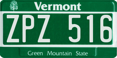 VT license plate ZPZ516