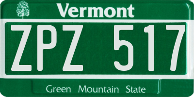 VT license plate ZPZ517