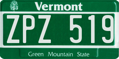 VT license plate ZPZ519