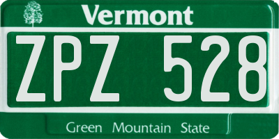 VT license plate ZPZ528