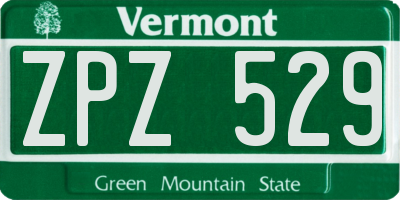 VT license plate ZPZ529