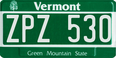 VT license plate ZPZ530