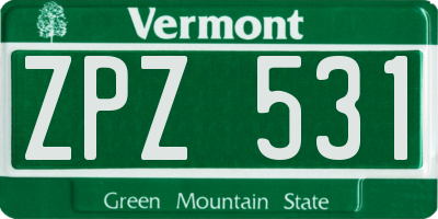VT license plate ZPZ531