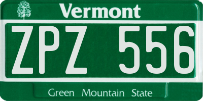 VT license plate ZPZ556