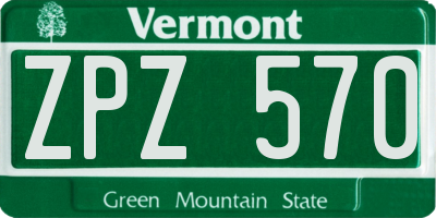 VT license plate ZPZ570