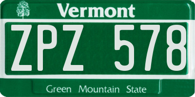 VT license plate ZPZ578