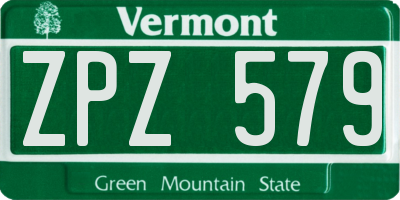 VT license plate ZPZ579