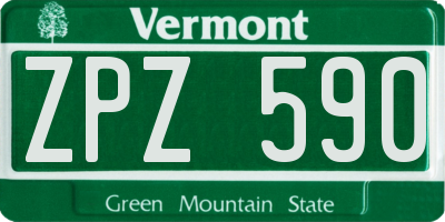 VT license plate ZPZ590