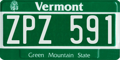VT license plate ZPZ591